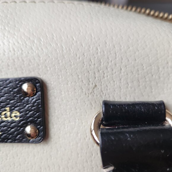 Kate Spade black and cream leather purse with crossbody or double handle straps - Picture 3 of 6